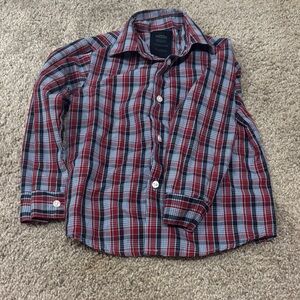 Tommy Hilfiger Red & Navy Plaid Button-Down Shirt